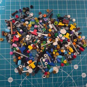 Lego Misc Small Pieces Lot - 1x1 Round Stud 1x1 Steering Wheels Sticks Flowers